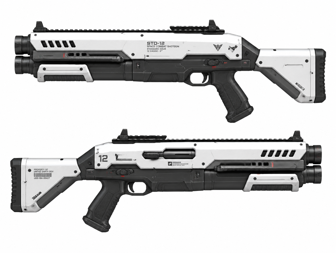 BTD-12 combat shotgun, side profile